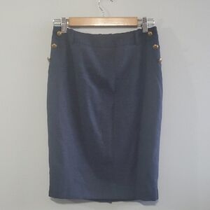 The Limited Skirt womens Sz 4 Blue Elegant Navy Blue Skirt Lined Polyester Blend